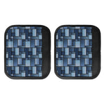 Blue Denim Patchwork Pattern Print Handle Covers