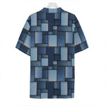 Blue Denim Patchwork Pattern Print Hawaiian Shirt