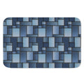 Blue Denim Patchwork Pattern Print Indoor Door Mat