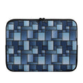Blue Denim Patchwork Pattern Print Laptop Sleeve