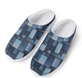Blue Denim Patchwork Pattern Print Mesh Casual Shoes