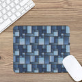 Blue Denim Patchwork Pattern Print Mouse Pad