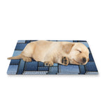 Blue Denim Patchwork Pattern Print Pet Cooling Mat Cover