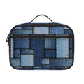 Blue Denim Patchwork Pattern Print Portable Lunch Bag
