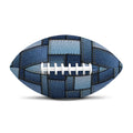 Blue Denim Patchwork Pattern Print Rugby Ball