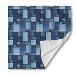 Blue Denim Patchwork Pattern Print Silk Bandana
