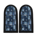 Blue Denim Patchwork Pattern Print Skillet Handle Cover