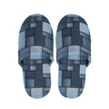 Blue Denim Patchwork Pattern Print Slippers