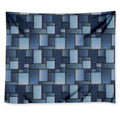 Blue Denim Patchwork Pattern Print Tapestry