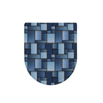 Blue Denim Patchwork Pattern Print Toilet Lid Cover