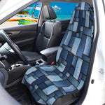 Blue Denim Patchwork Pattern Print Waterproof Car Seat Cover