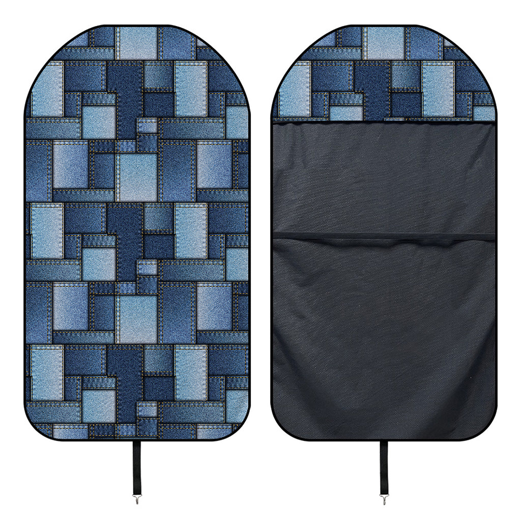 Blue Denim Patchwork Pattern Print Waterproof Car Seat Cover