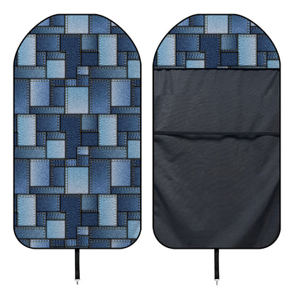 Blue Denim Patchwork Pattern Print Waterproof Car Seat Cover