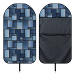 Blue Denim Patchwork Pattern Print Waterproof Car Seat Cover
