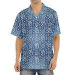 Blue Denim Western Paisley Print Aloha Shirt