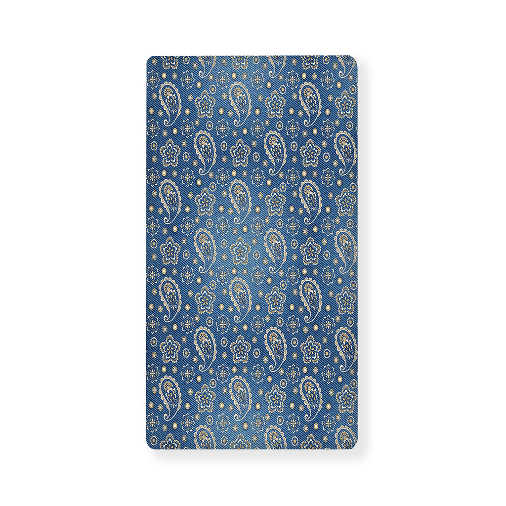 Blue Denim Western Paisley Print Baby Crib Sheet