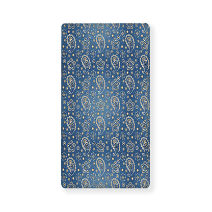 Blue Denim Western Paisley Print Baby Crib Sheet