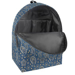 Blue Denim Western Paisley Print Backpack