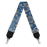Blue Denim Western Paisley Print Bag Strap
