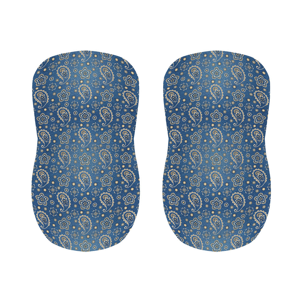 Blue Denim Western Paisley Print Bar Stool Covers