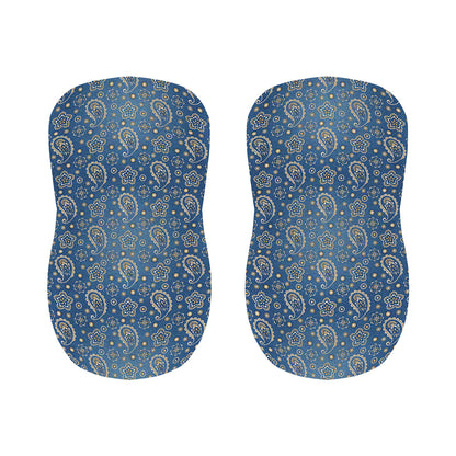 Blue Denim Western Paisley Print Bar Stool Covers