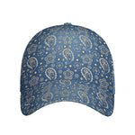Blue Denim Western Paisley Print Baseball Cap