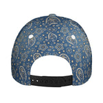 Blue Denim Western Paisley Print Baseball Cap