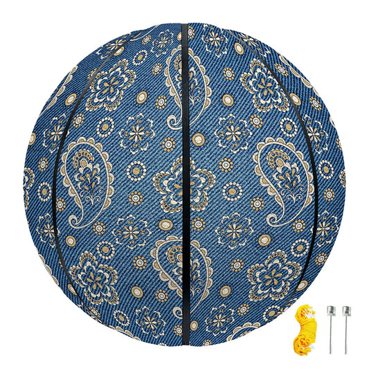 Blue Denim Western Paisley Print Basketball