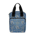 Blue Denim Western Paisley Print Bible Tote Bag