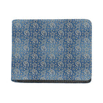 Blue Denim Western Paisley Print Bifold Wallet