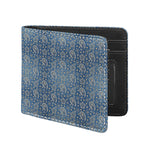 Blue Denim Western Paisley Print Bifold Wallet
