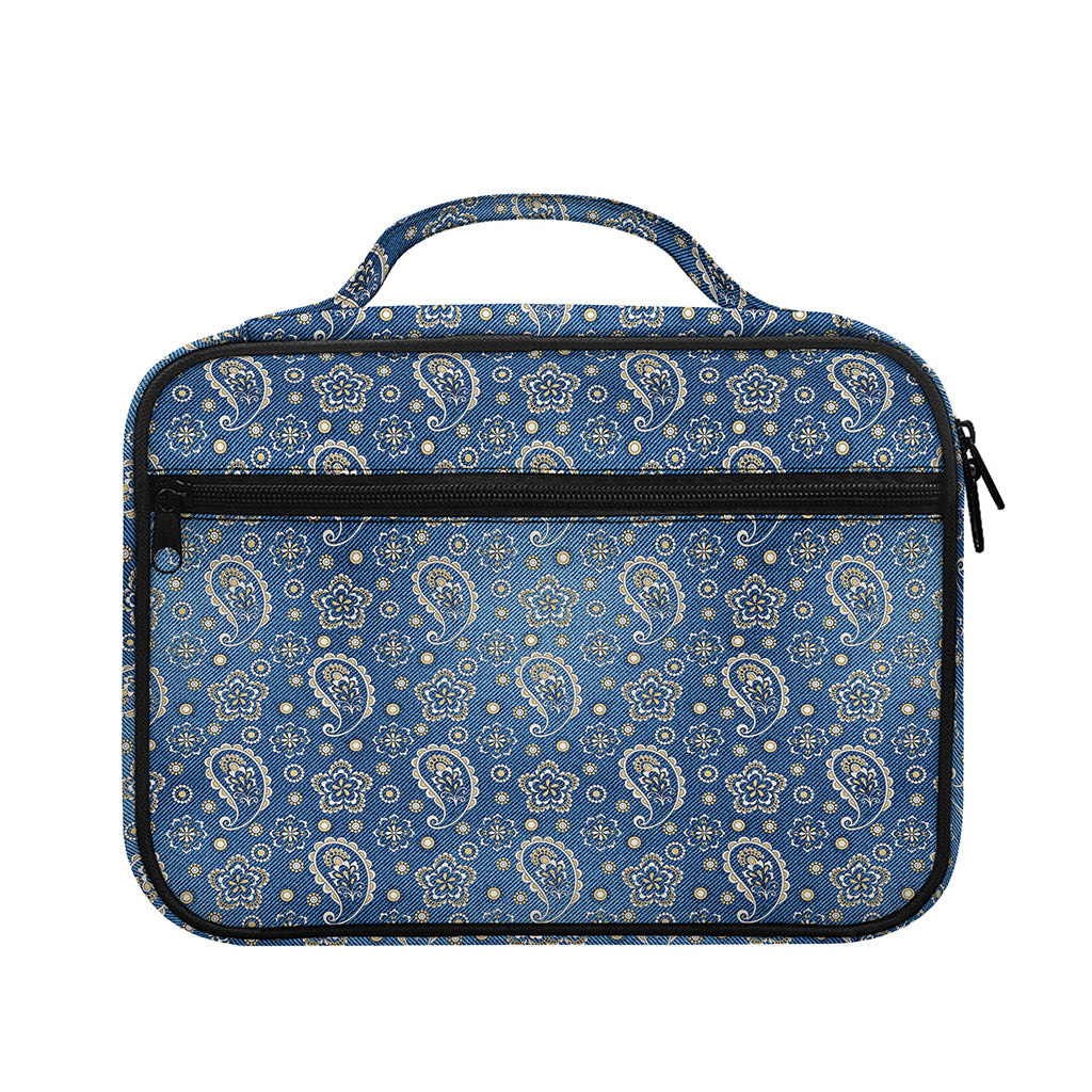 Blue Denim Western Paisley Print Briefcase Bible Bag