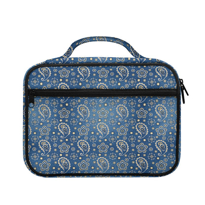 Blue Denim Western Paisley Print Briefcase Bible Bag
