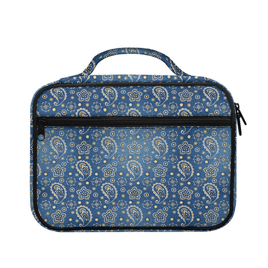 Blue Denim Western Paisley Print Briefcase Bible Bag