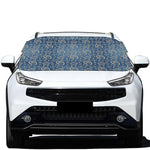Blue Denim Western Paisley Print Car Windshield Snow Cover