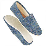 Blue Denim Western Paisley Print Casual Shoes