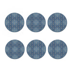 Blue Denim Western Paisley Print Coaster Set
