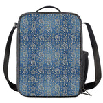 Blue Denim Western Paisley Print Crossbody Lunch Bag