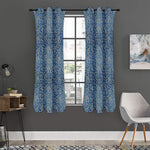 Blue Denim Western Paisley Print Curtain