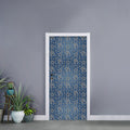 Blue Denim Western Paisley Print Door Sticker
