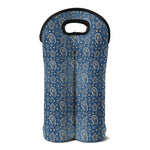 Blue Denim Western Paisley Print Double Neoprene Wine Tote