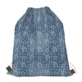 Blue Denim Western Paisley Print Drawstring Bag