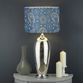 Blue Denim Western Paisley Print Drum Lamp Shade