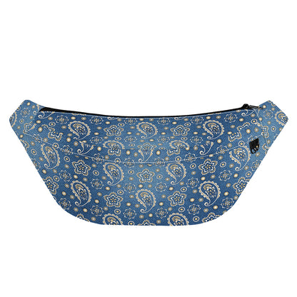 Blue Denim Western Paisley Print Fanny Pack