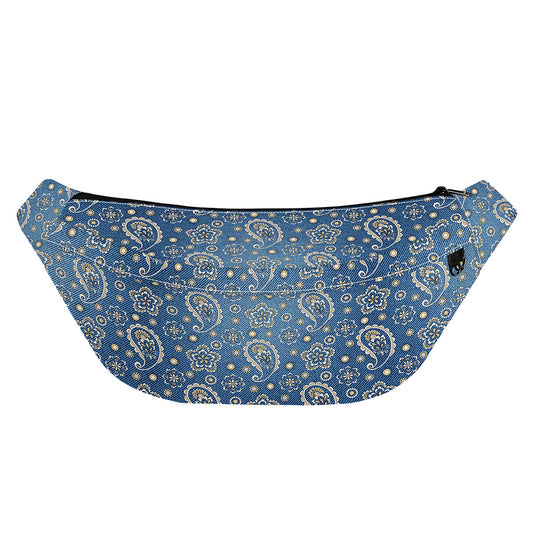 Blue Denim Western Paisley Print Fanny Pack