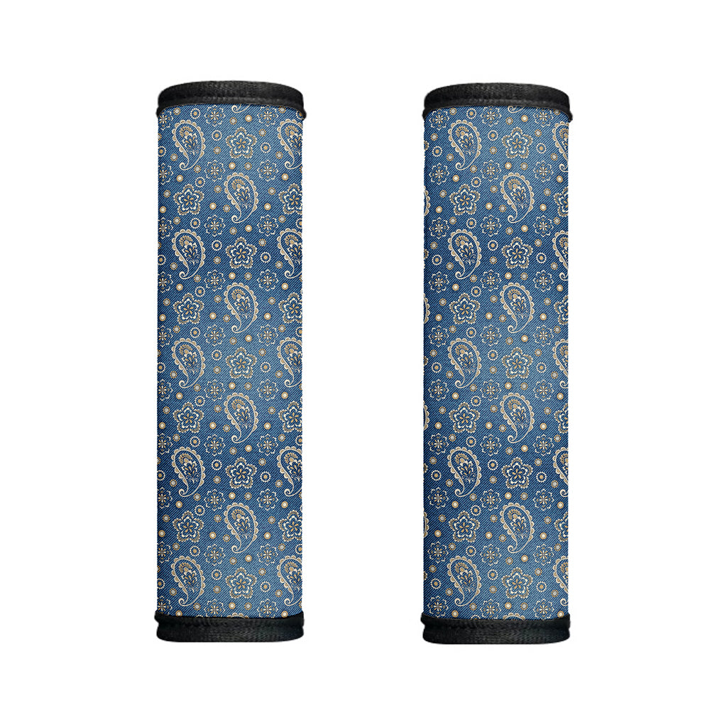 Blue Denim Western Paisley Print Handle Covers