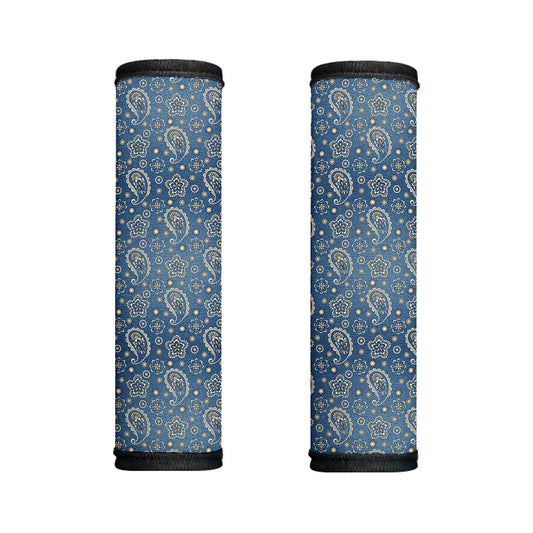 Blue Denim Western Paisley Print Handle Covers