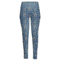 Blue Denim Western Paisley Print High-Waisted Pocket Leggings
