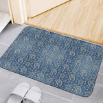 Blue Denim Western Paisley Print Indoor Door Mat