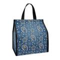 Blue Denim Western Paisley Print Insulated Lunch Tote